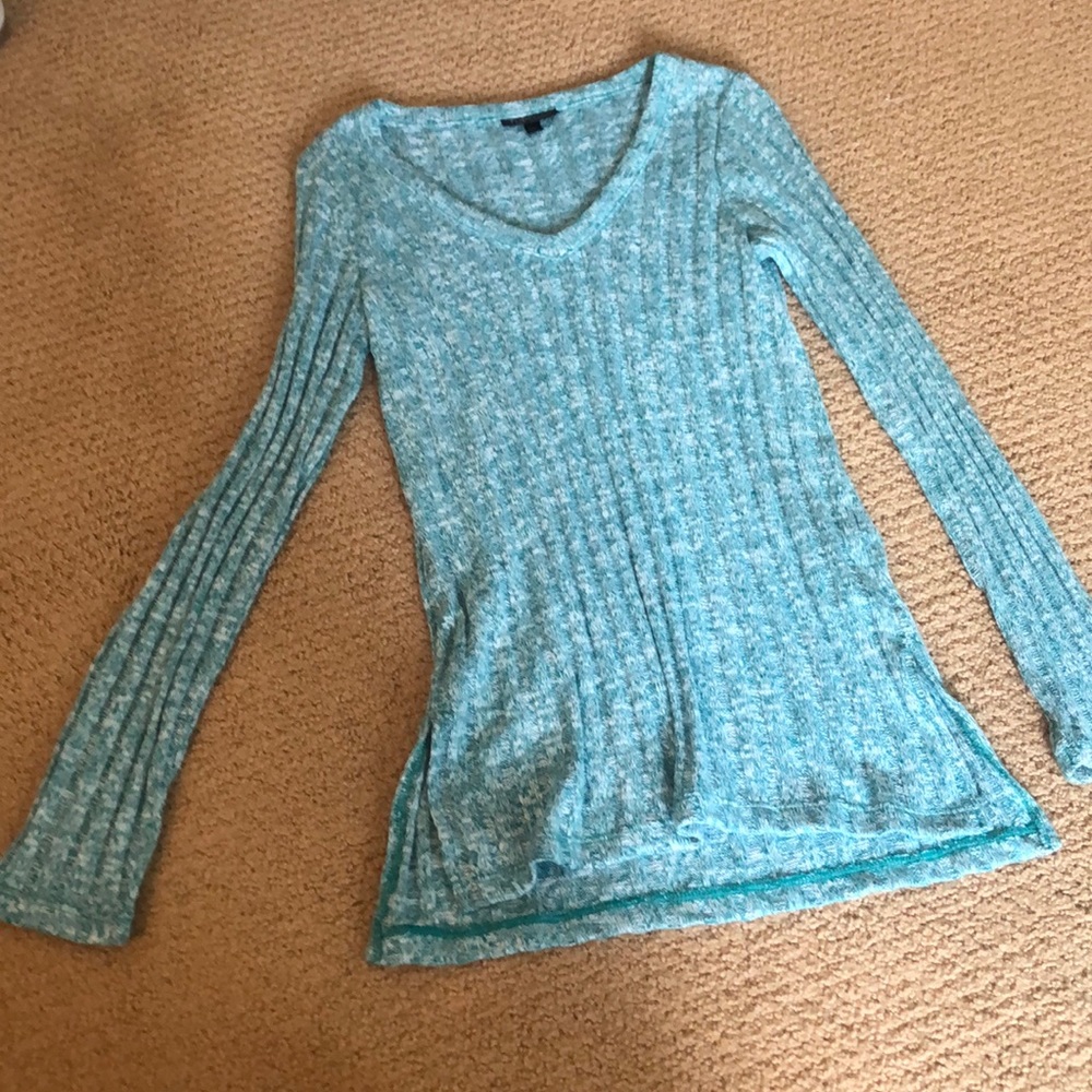 Topshop green long sleeve knit never worn shirt 2